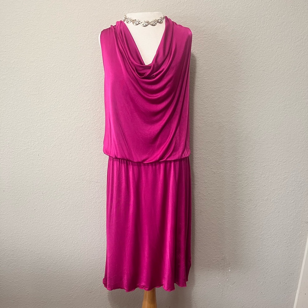 Express Women’s Cowl Neck Fuchsia Dress